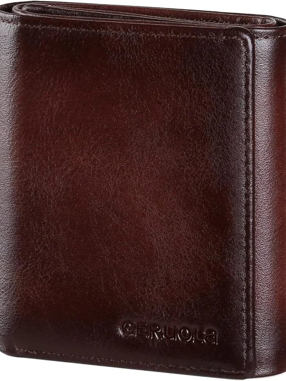 Genuine Leather Trifold Wallet for Men, RFID Blocking, Large Capacity, ID & Card